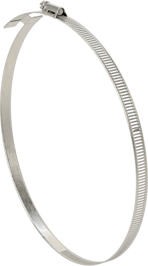 Spiral Kanal için Kanal Hortum Kelepçesi, 301 Paslanmaz Çelik, 305 Paslanmaz Çelik Vida ile, 8-1/4"-9-3/4" ID, Sağ El Spiral