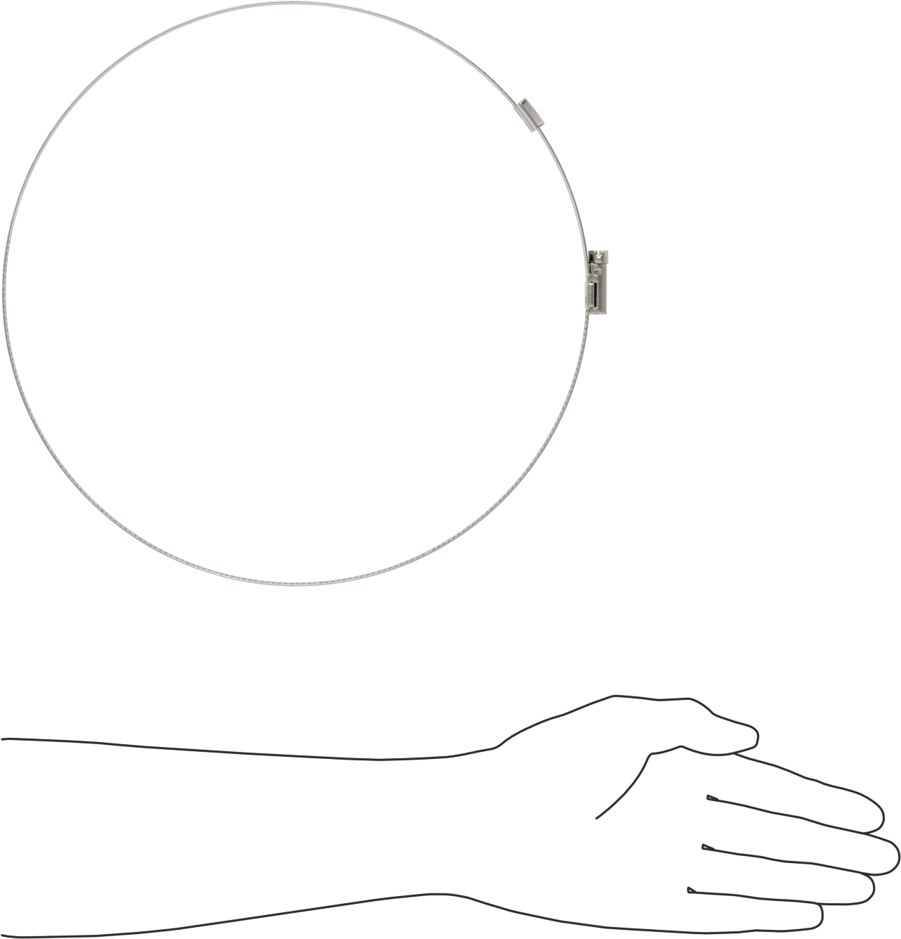 Spiral Kanal için Kanal Hortum Kelepçesi, 301 Paslanmaz Çelik, 305 Paslanmaz Çelik Vida ile, 9-1/4"-10-3/4" ID, Sağ El Spiral