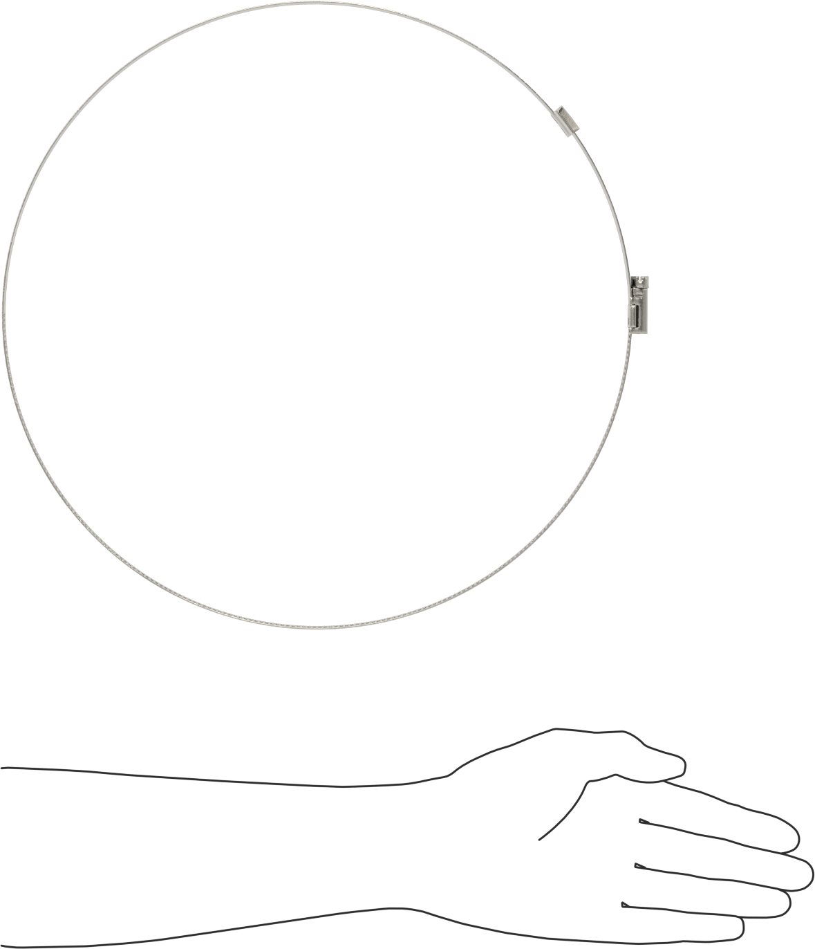 Spiral Kanal için Kanal Hortum Kelepçesi, 301 Paslanmaz Çelik, 305 Paslanmaz Çelik Vida ile, 11-1/4"-12-3/4" ID, Sağ El Spiral