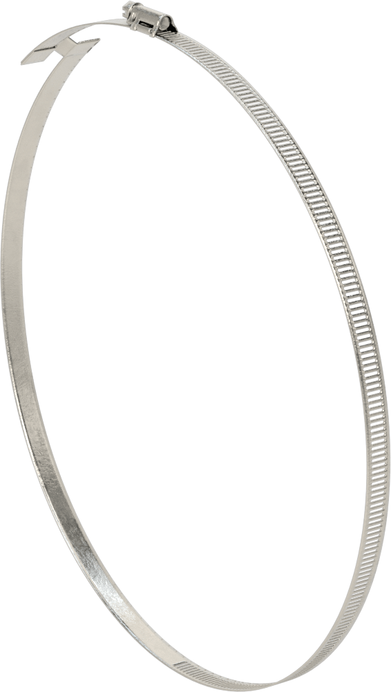 Spiral Kanal için Kanal Hortum Kelepçesi, 301 Paslanmaz Çelik, 305 Paslanmaz Çelik Vida ile, 11-1/4"-12-3/4" ID, Sağ El Spiral