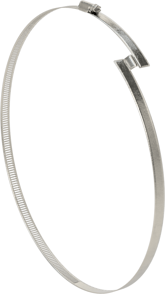 Spiral Kanal için Kanal Hortum Kelepçesi, 301 Paslanmaz Çelik, 305 Paslanmaz Çelik Vida ile, 11-1/4"-12-3/4" ID, Sağ El Spiral