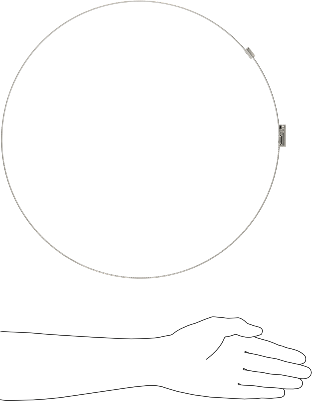 Spiral Kanal için Kanal Hortum Kelepçesi, 301 Paslanmaz Çelik, 305 Paslanmaz Çelik Vida ile, 13-1/4"-14-3/4" ID, Sağ El Spiral