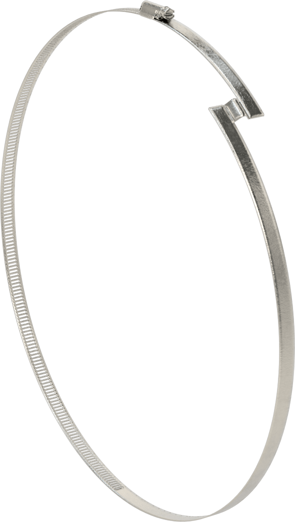 Spiral Kanal için Kanal Hortum Kelepçesi, 301 Paslanmaz Çelik, 305 Paslanmaz Çelik Vida ile, 13-1/4"-14-3/4" ID, Sağ El Spiral