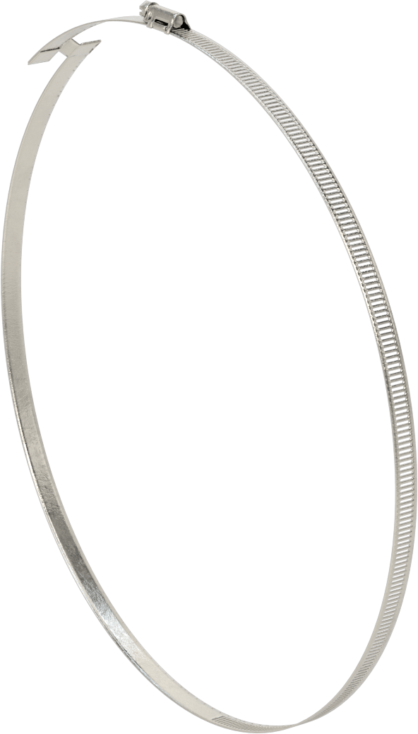 Spiral Kanal için Kanal Hortum Kelepçesi, 301 Paslanmaz Çelik, 305 Paslanmaz Çelik Vida ile, 13-1/4"-14-3/4" ID, Sağ El Spiral
