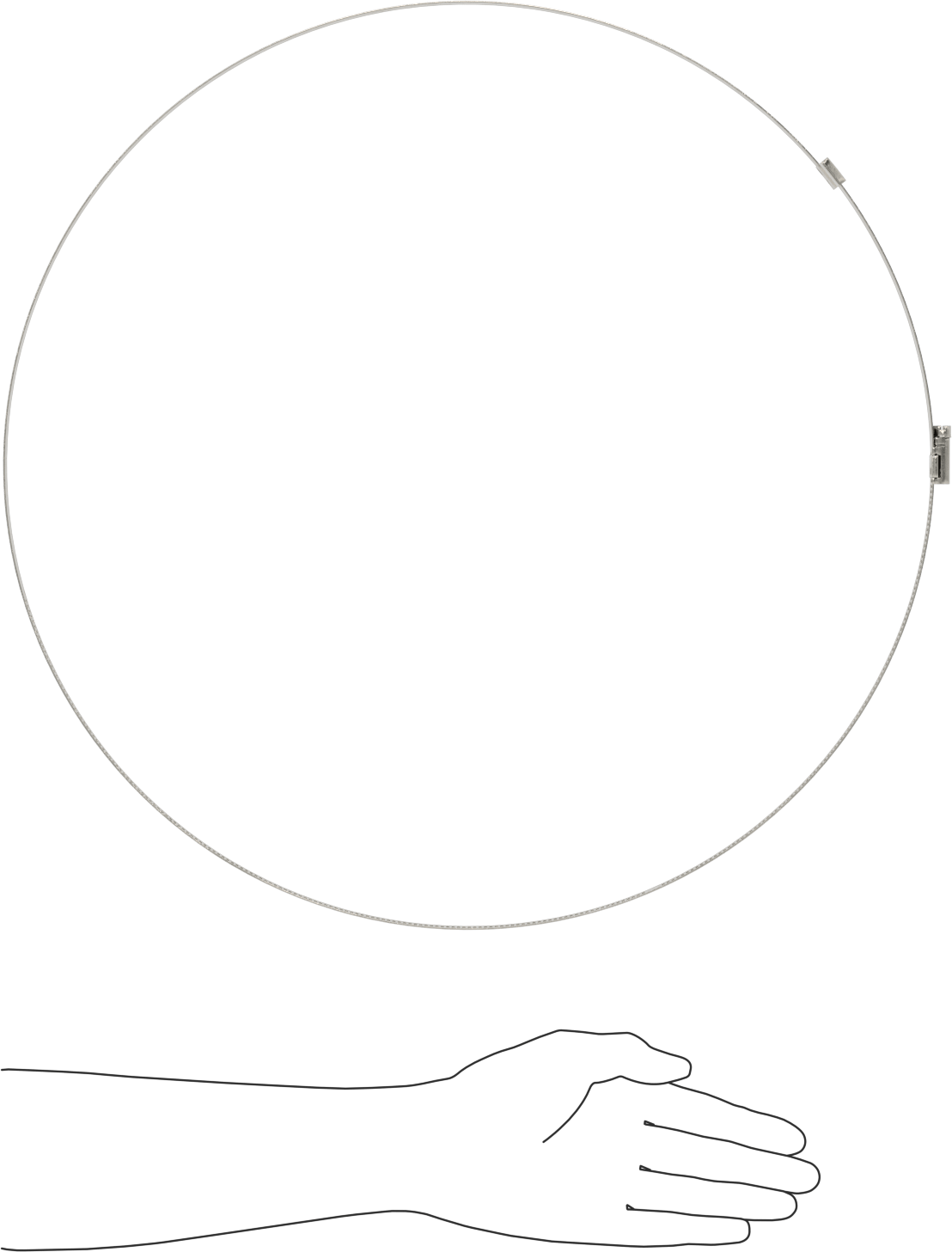 Spiral Kanal için Kanal Hortum Kelepçesi, 301 Paslanmaz Çelik, 305 Paslanmaz Çelik Vida ile, 17-1/4"-18-3/4" ID, Sağ El Spiral