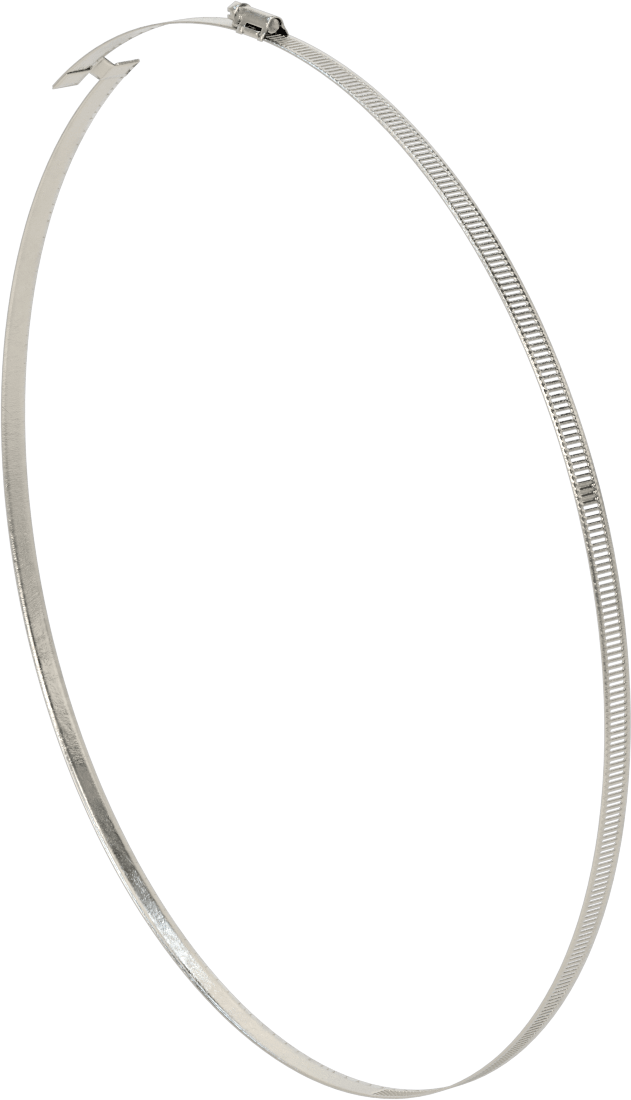 Spiral Kanal için Kanal Hortum Kelepçesi, 301 Paslanmaz Çelik, 305 Paslanmaz Çelik Vida ile, 17-1/4"-18-3/4" ID, Sağ El Spiral