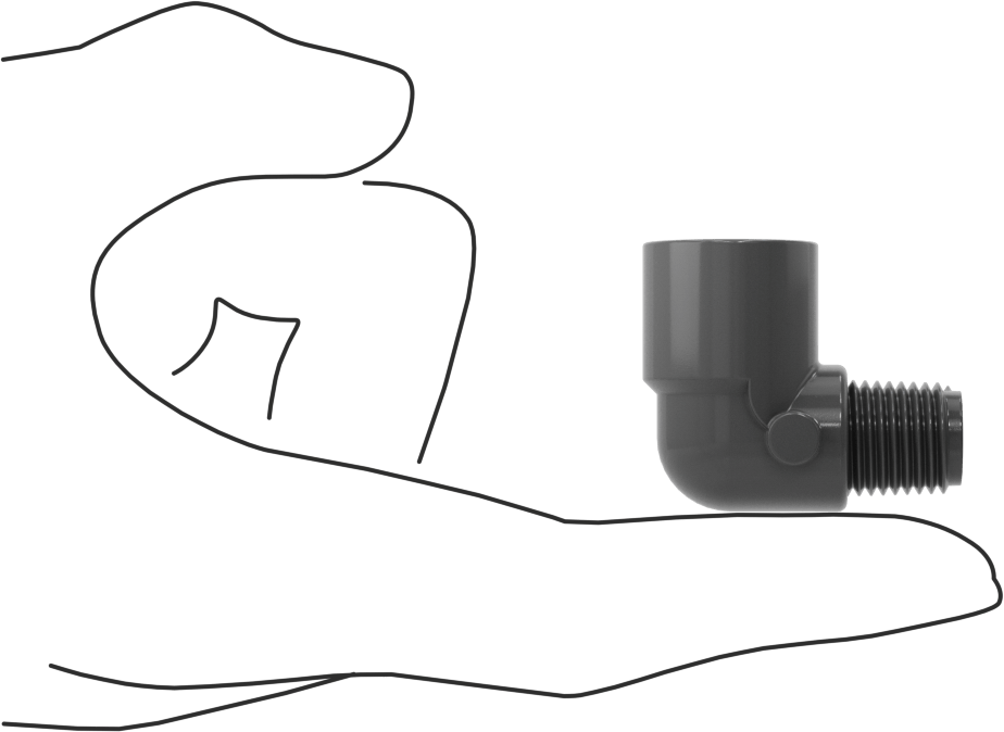 Su için Kalın Cidarlı Plastik Boru Bağlantı Parçası, 90 Derece Dirsek Adaptörü, 1/4 NPT Dişi x 1/4 NPT Erkek