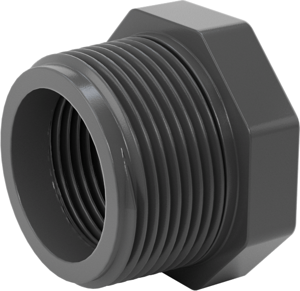 Su için Kalın Cidarlı Plastik Boru Bağlantı Parçası, Burç Redüktör Adaptörü, 1-1/4 NPT Erkek x 1 NPT Dişi