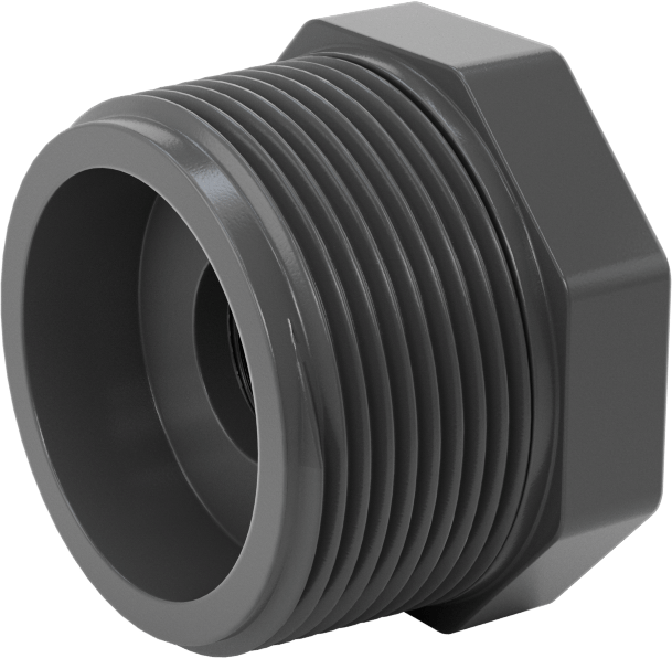 Su için Kalın Cidarlı Plastik Boru Bağlantı Parçası, Burç Adaptörü, 1-1/2 NPT Erkek x 1/2 NPT Dişi