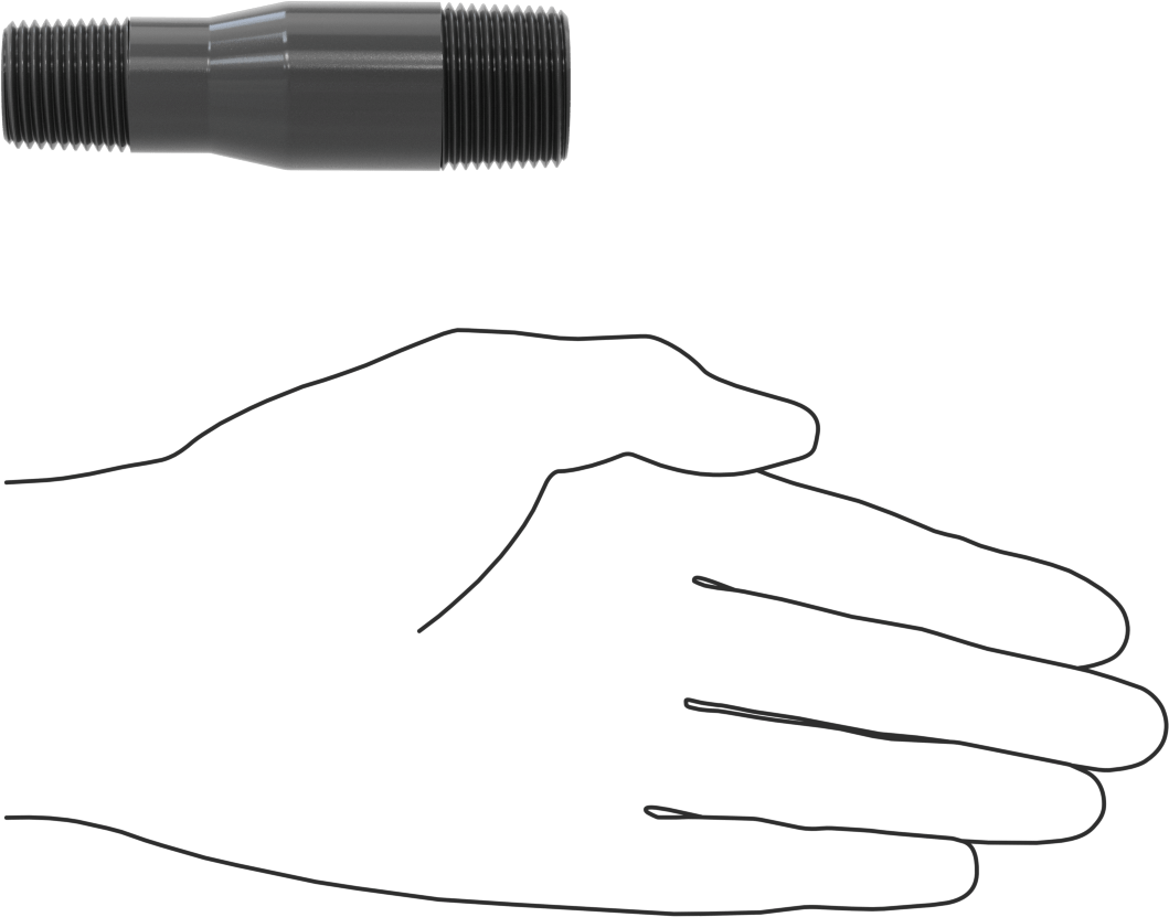 Su için Kalın Cidarlı Plastik Boru Bağlantı Parçası, Düz Redüktör, 3/4 NPT Erkek x 1/2 NPT Erkek