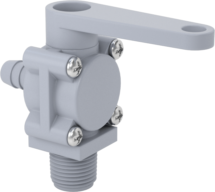 Gri PVC Açma/Kapama Vanası, Dirsek, 1/2 NPT Erkek x 1/2" Boru İç Çapı için