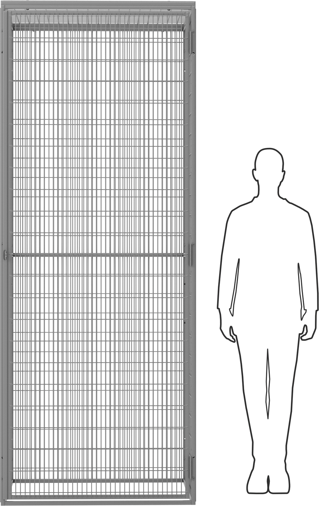 36“ Genişlik x 93” Yükseklik x 37" Derinlik Kafes Toplam Boyutu