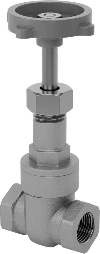 Bronz Gövde ve Sürgülü Kademeli Açma/Kapama Vanası, Tekerlek Kolu ve Yükselen Mil, Sınıf 150, 3/8 NPT Dişi