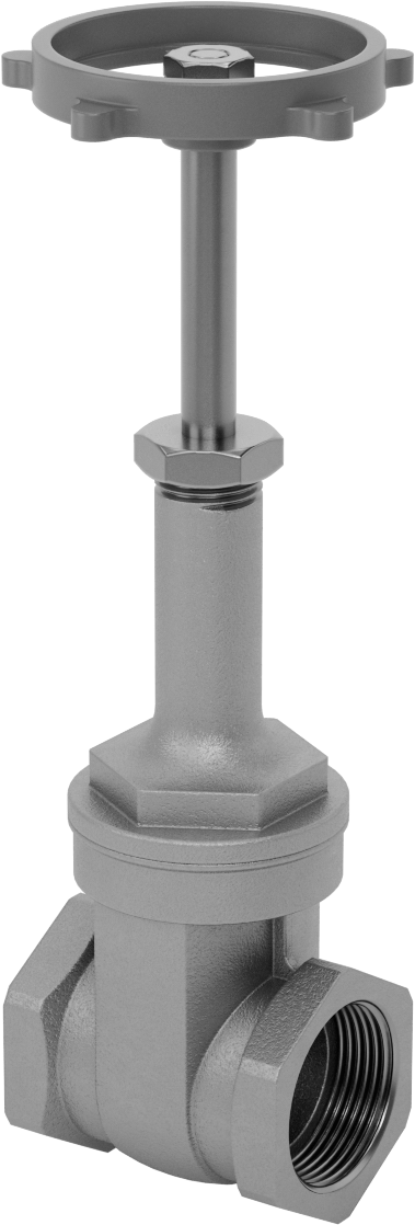 Bronz Gövde ve Sürgülü Kademeli Açma/Kapama Vanası, Tekerlek Kolu ve Yükselen Mil, Sınıf 150, 1-1/4 NPT Dişi