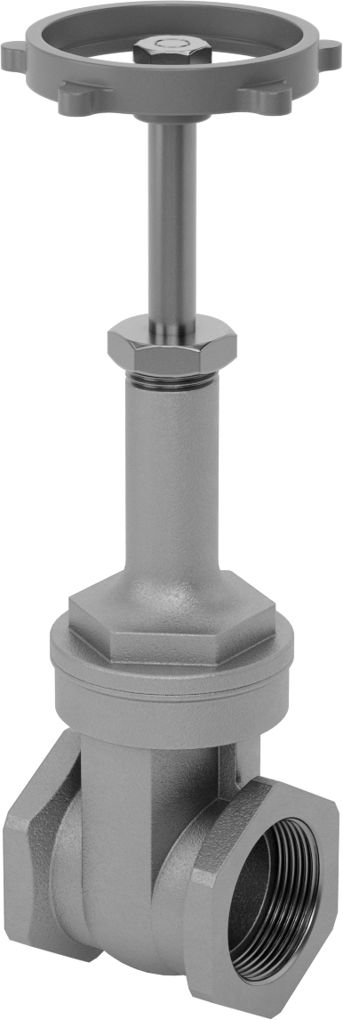 Bronz Gövde ve Sürgülü Kademeli Açma/Kapama Vanası, Tekerlek Kolu ve Yükselen Mil, Sınıf 150, 1-1/2 NPT Dişi