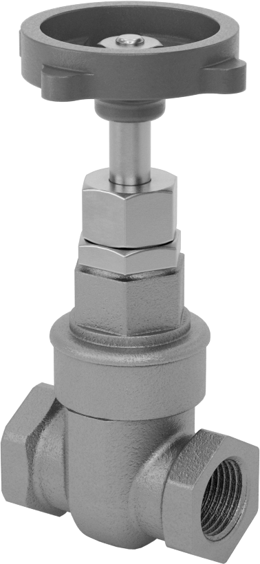 Bronz Gövde ve Sürgülü Kademeli Açma/Kapama Vanası, Tekerlek Kolu ve Yükselmeyen Mil, Sınıf 150, 3/8 NPT Dişi