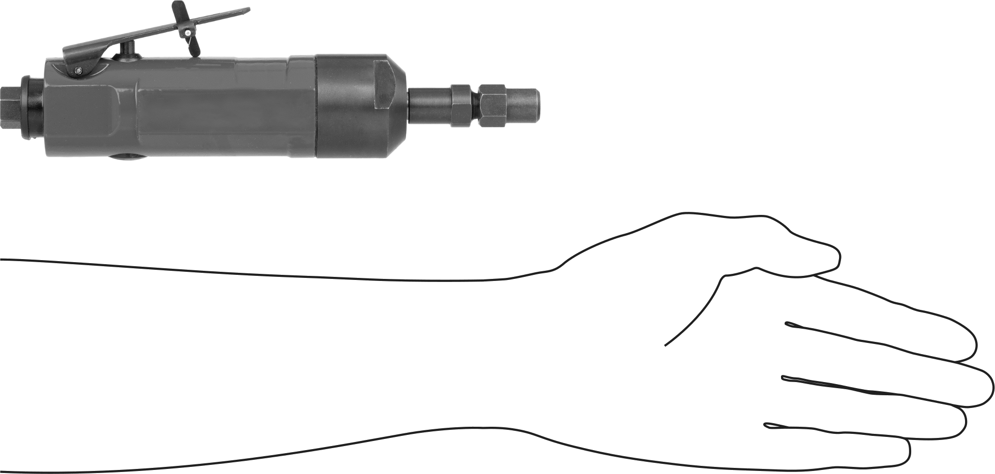 Uçlar ve Frezeler için Havalı Düz Die Grinder, Orta Hizmet, 2800 rpm Maksimum Hız