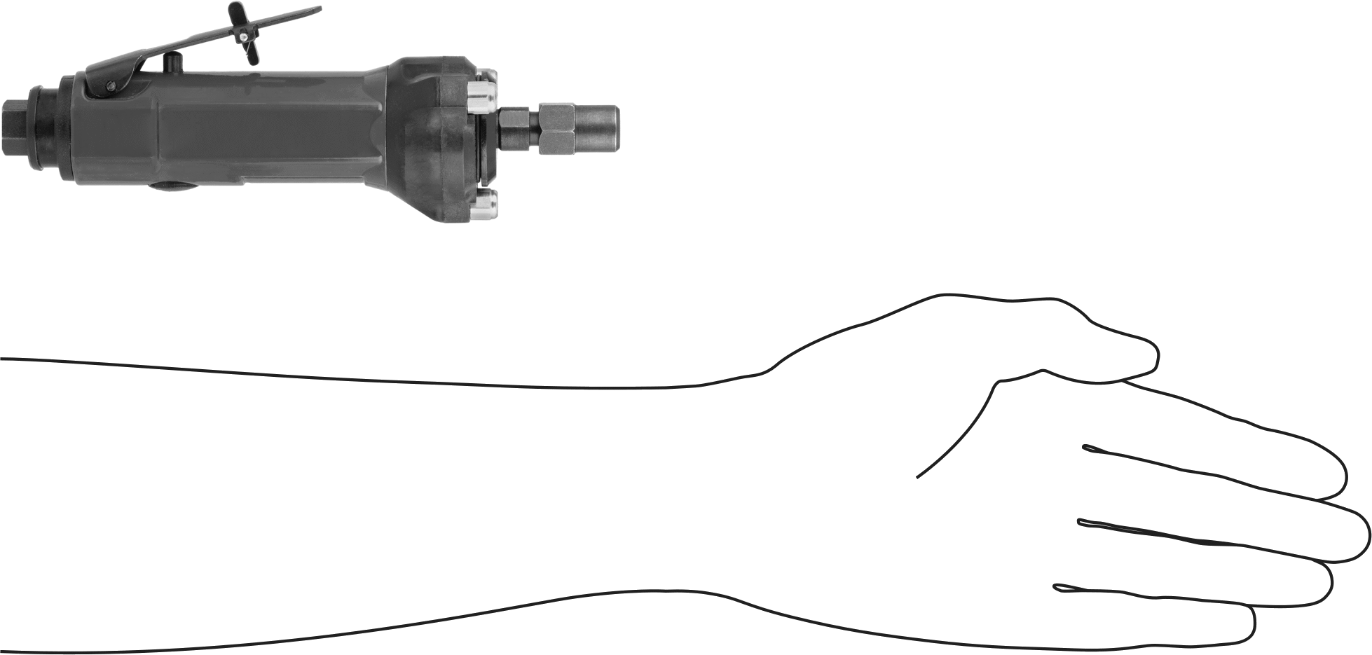 Uçlar ve Frezeler için Havalı Düz Die Grinder, Orta Hizmet, 20000 rpm Maksimum Hız