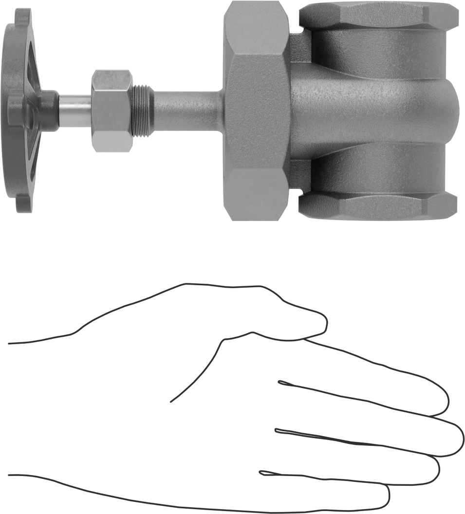 Bronz Gövde ve Sürgülü Kademeli Açma/Kapama Vanası, Tekerlek Kolu ve Yükselmeyen Mil, Sınıf 300, 1-1/4 NPT Dişi