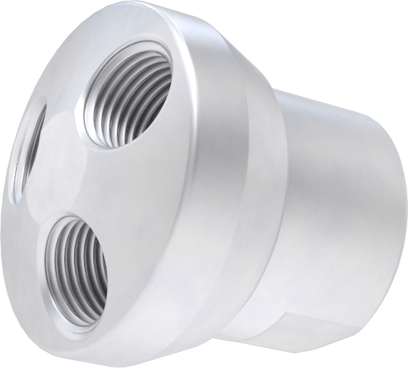 Hortum Hatları için Yuvarlak Manifoldlar, Alüminyum, Hava ile Kullanım için, Su ve Hidrolik Sıvı, 3/8 x 1/4 BSPP