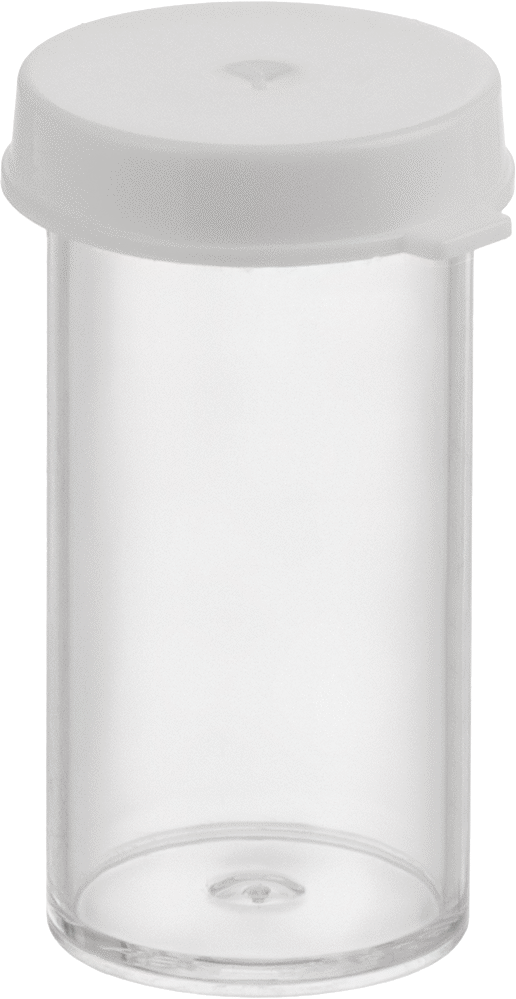 Polistiren Şişeler, 0,63 FL. oz. Kapasite, 15/16 inç Çap