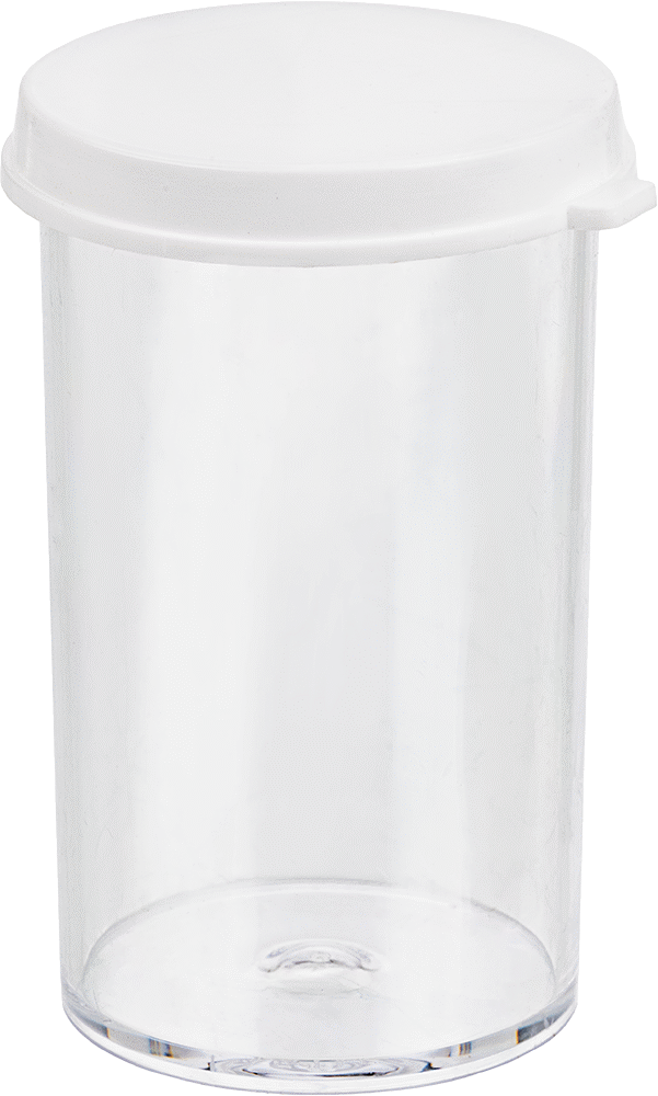 Polistiren Plastik Kavanozlar, Polistiren Kavanoz, 2 FL oz/60 ml Kapasite, 1-3/8" Çap