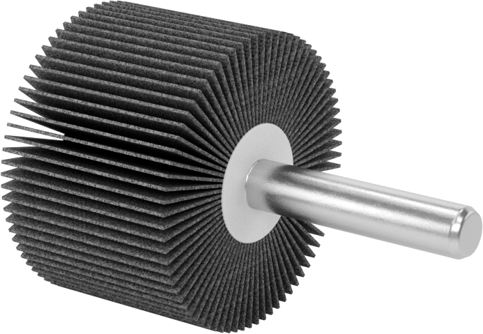 Paslanmaz Çelik ve Sert Metaller için Zımpara Kanatlı Tekerlek, Saplı, 60 Kum, 1-1/2" Çap