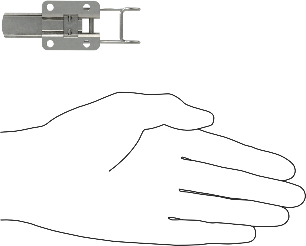 Çakmasız Çekme Mandalı, 304 Paslanmaz Çelik, 3“ Uzunluk x 1-3/8” Genişlik Toplam