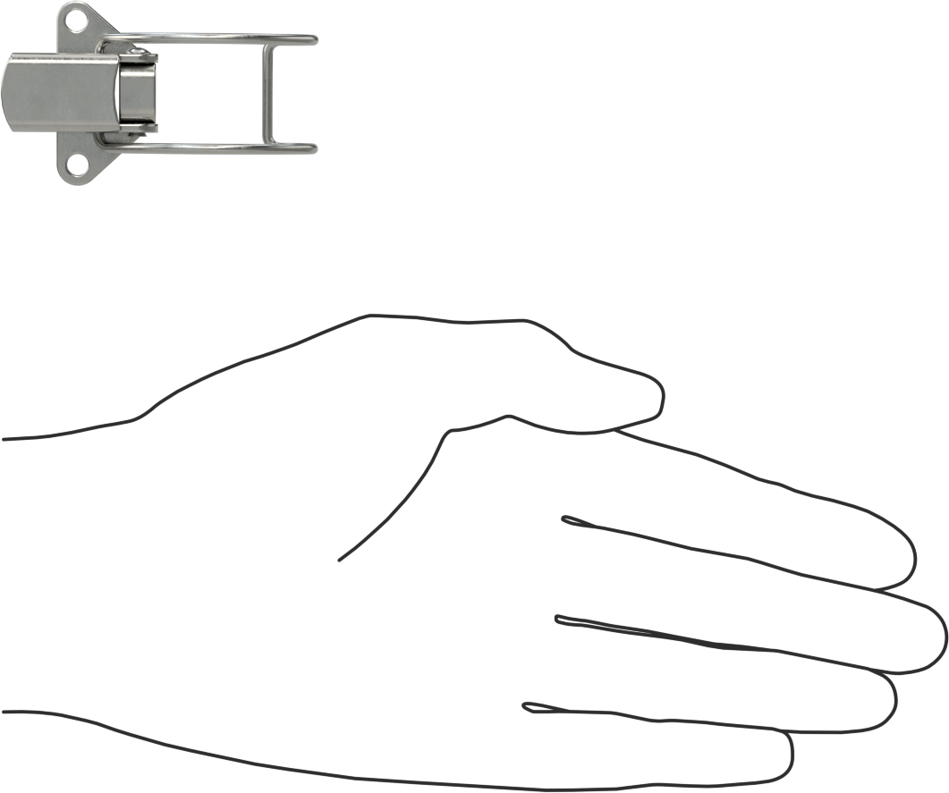 Çakmasız Çekme Mandalı, 304 Paslanmaz Çelik, 2-3/8“ Uzunluk x 1-3/8” Genişlik Toplam