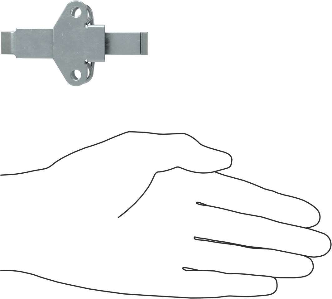 Çakmasız Çekme Mandalı, Çinko Kaplı Çelik, 3-1/4“ Uzunluk x 1-7/8” Genişlik, 400 lb. Kapasite