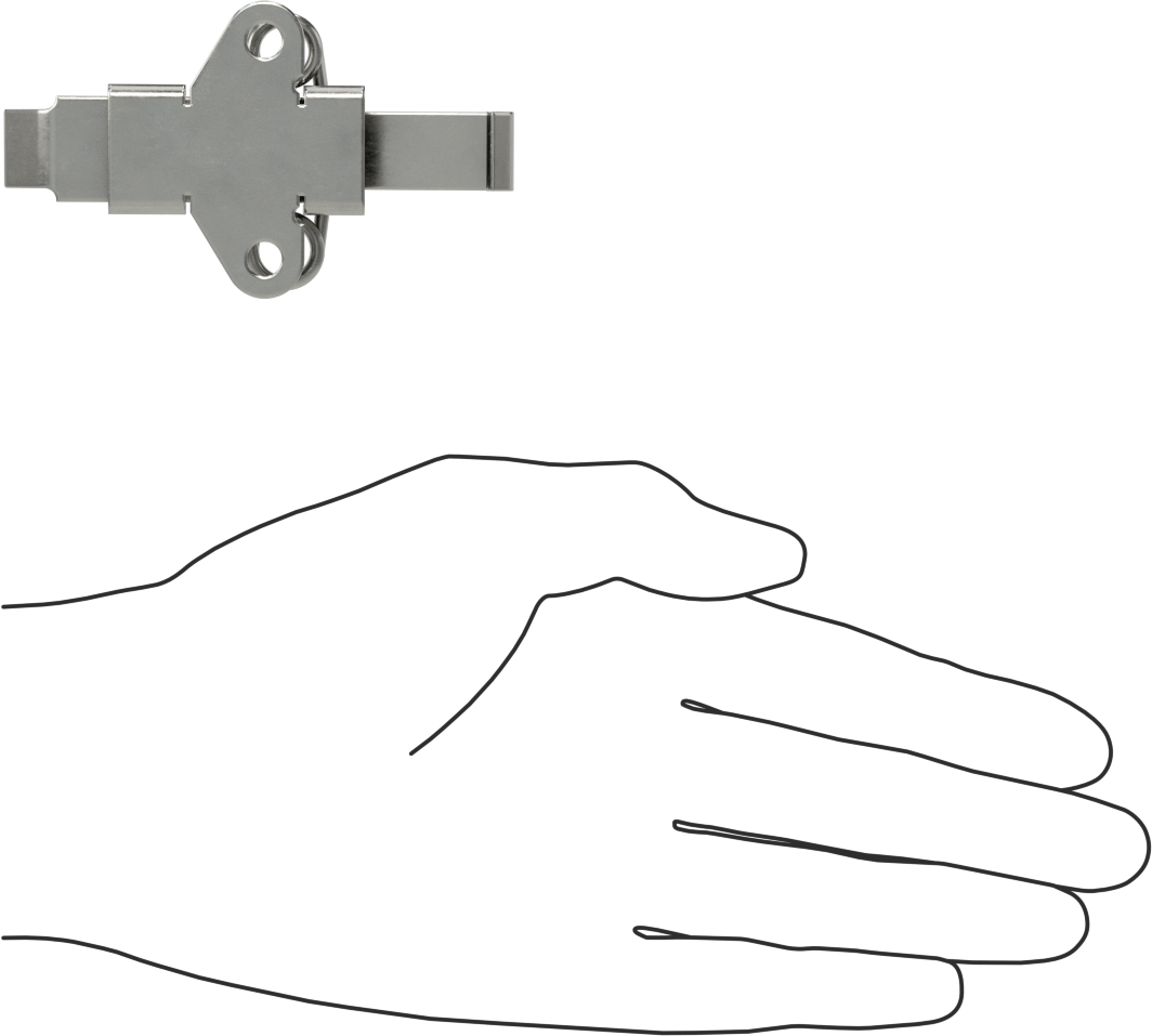 Çakmasız Çekme Mandalı, 304 Paslanmaz Çelik, 3-1/4“ Uzunluk x 1-7/8” Toplam Genişlik