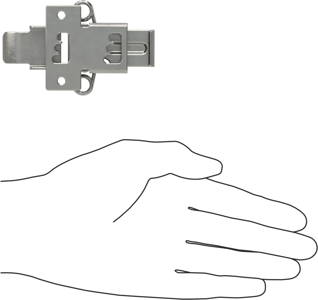Çakmasız Çekme Mandalı, 304 Paslanmaz Çelik, 3-3/8“ Uzunluk x 2-1/16” Genişlik Toplam
