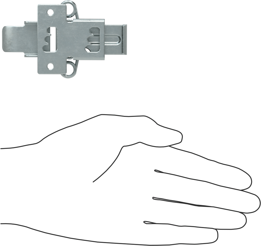 Çakmasız Çekme Mandalı, Çinko Kaplı Çelik, 3-3/8“ Uzunluk x 2-1/16” Genişlik Toplam
