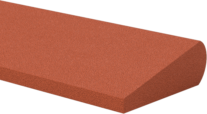 Çelik için Tıkanmaya Dayanıklı Parlatma Taşı, Konturlu, 320 Kum, 5“ Uzun x 1” Geniş x 3/32“ ila 5/16” Kalın