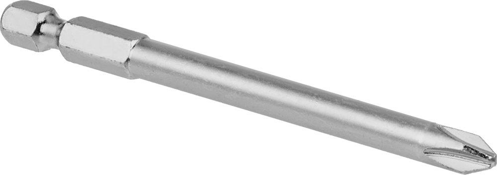 Darbeli Tornavidalar için Phillips Ucu, Elektrikli Aletler için 1/4" Altıgen Şaft, Numara 2 Boyut, 3-1/2" Uzunluk