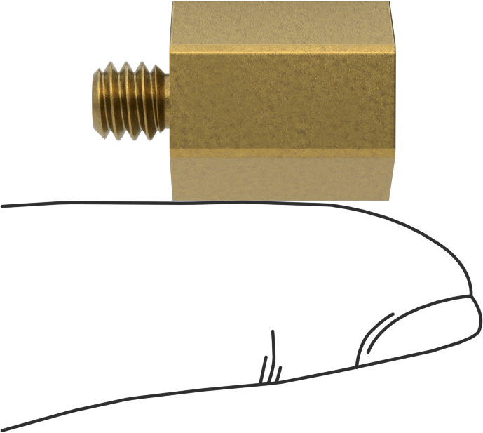 Erkek-Dişi Altıgen Dişli Adaptör, Pirinç, 1/4“-20 Erkek Diş x 3/8”-16 Dişi Diş