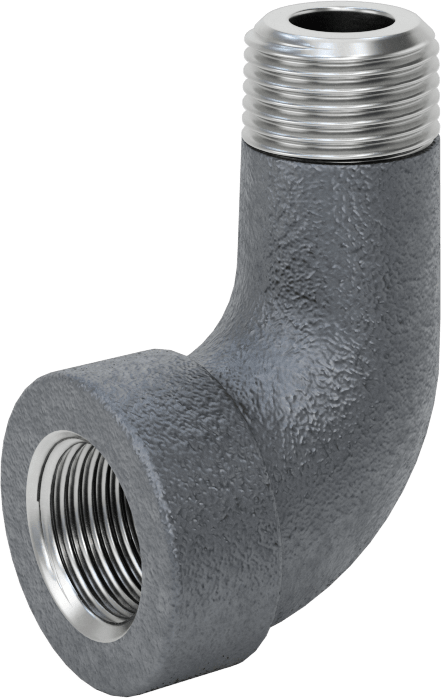 Orta Basınçlı Demir Boru Bağlantı Parçası, 90 Derece Dirsek Adaptörü, 3/8 NPT Dişi x Erkek