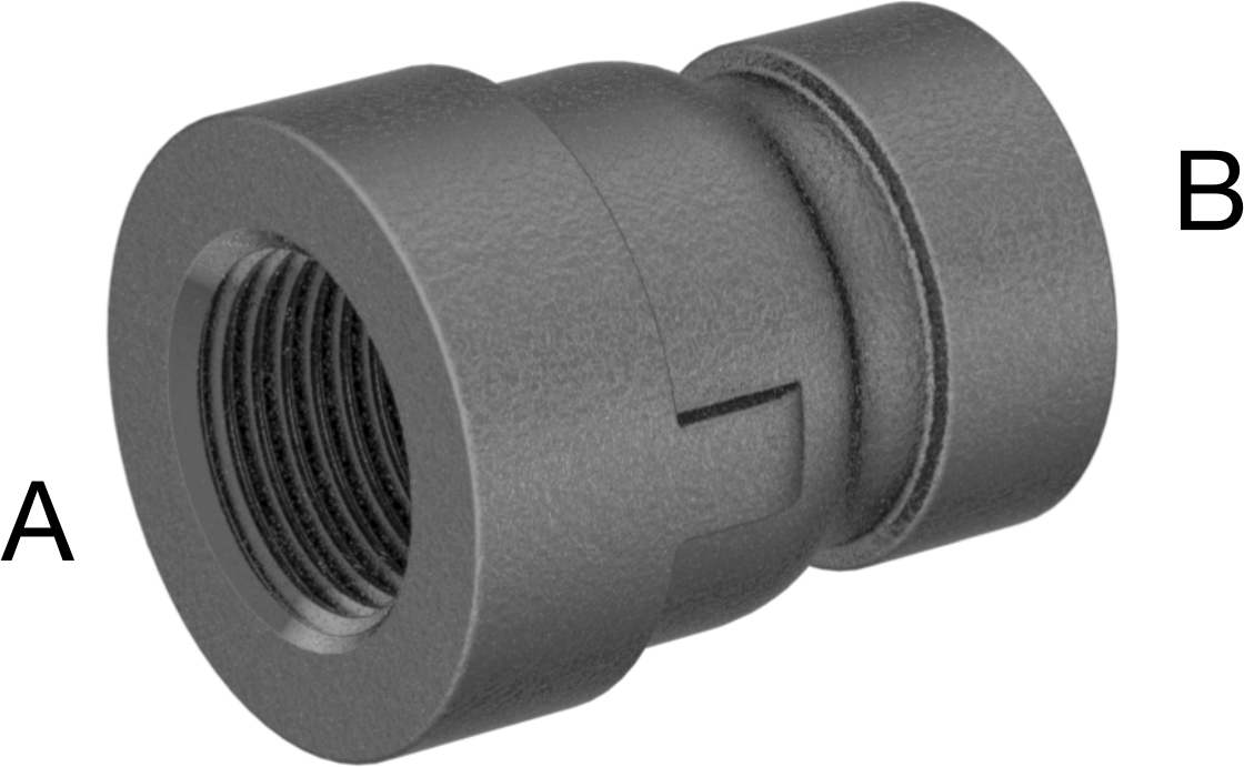 Orta Basınçlı Demir Boru Bağlantı Parçası, Düz Redüktör, 1/2 x 3/8 NPT Dişi