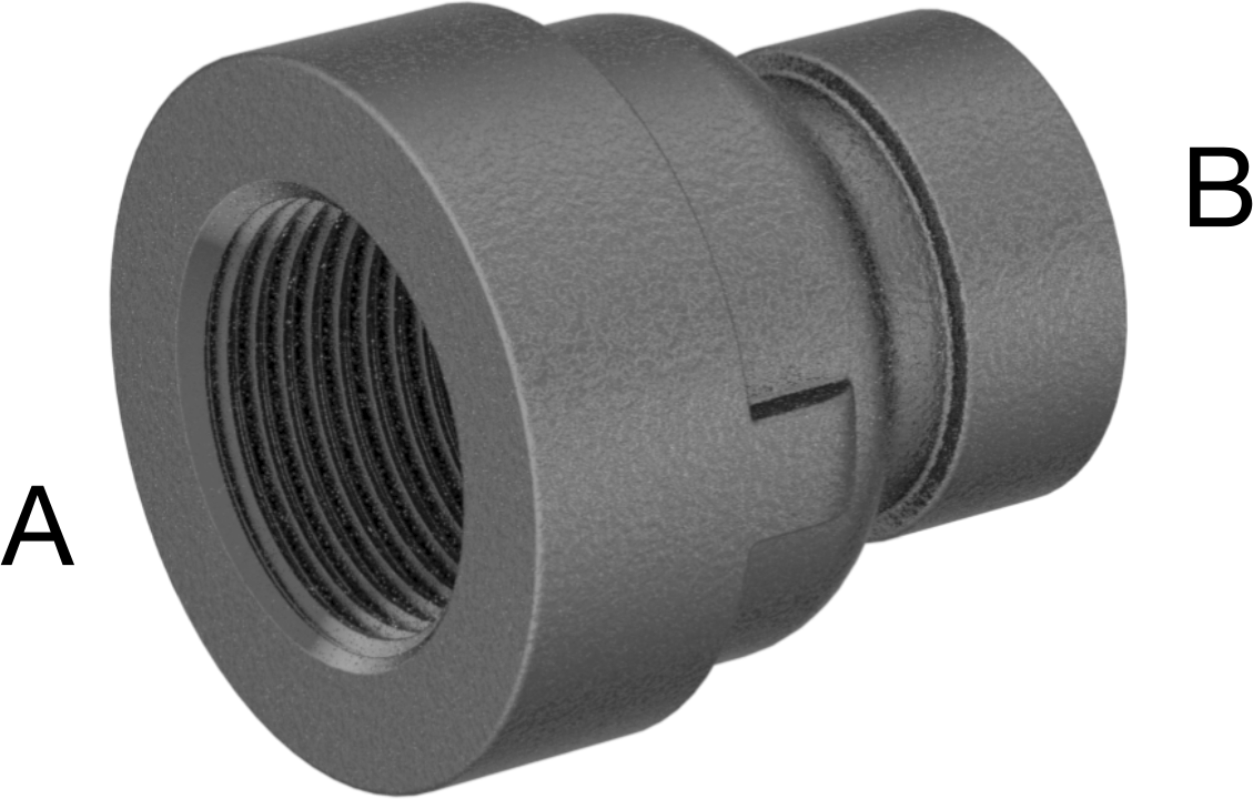 Orta Basınçlı Demir Boru Bağlantı Parçası, Düz Redüktör, 3/4 x 3/8 NPT Dişi