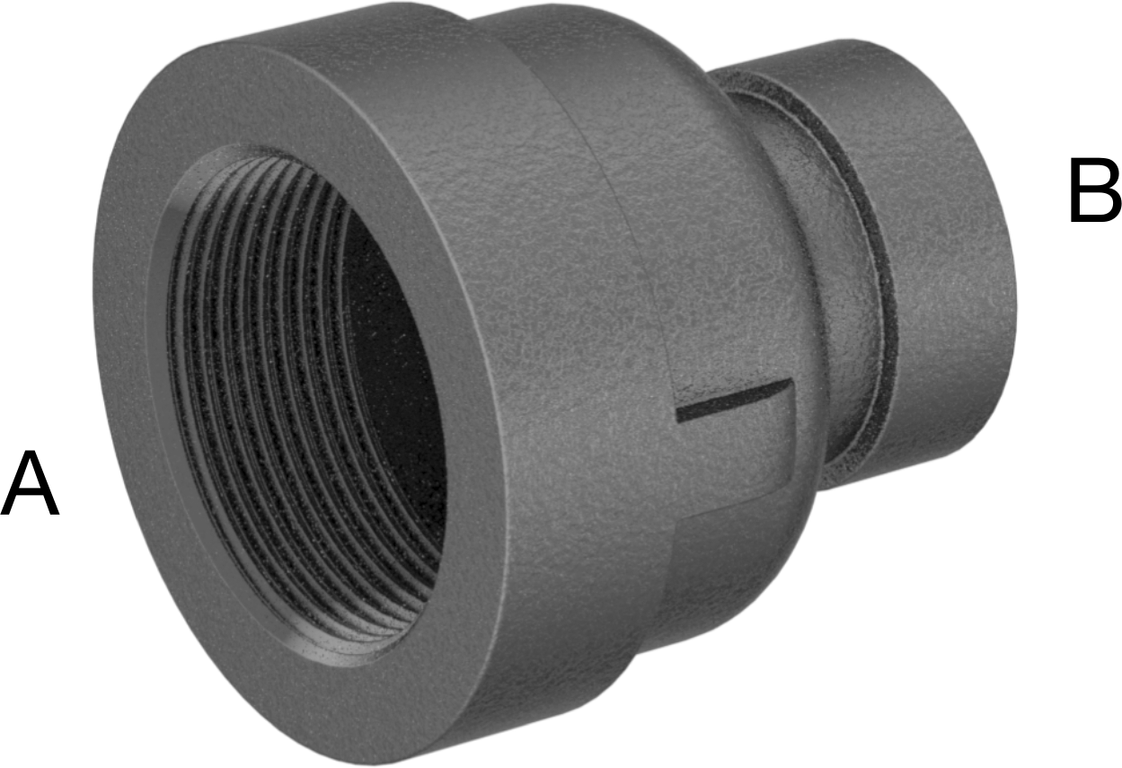 Orta Basınçlı Demir Boru Bağlantı Parçası, Düz Redüktör, 1-1/2 x 3/4 NPT Dişi