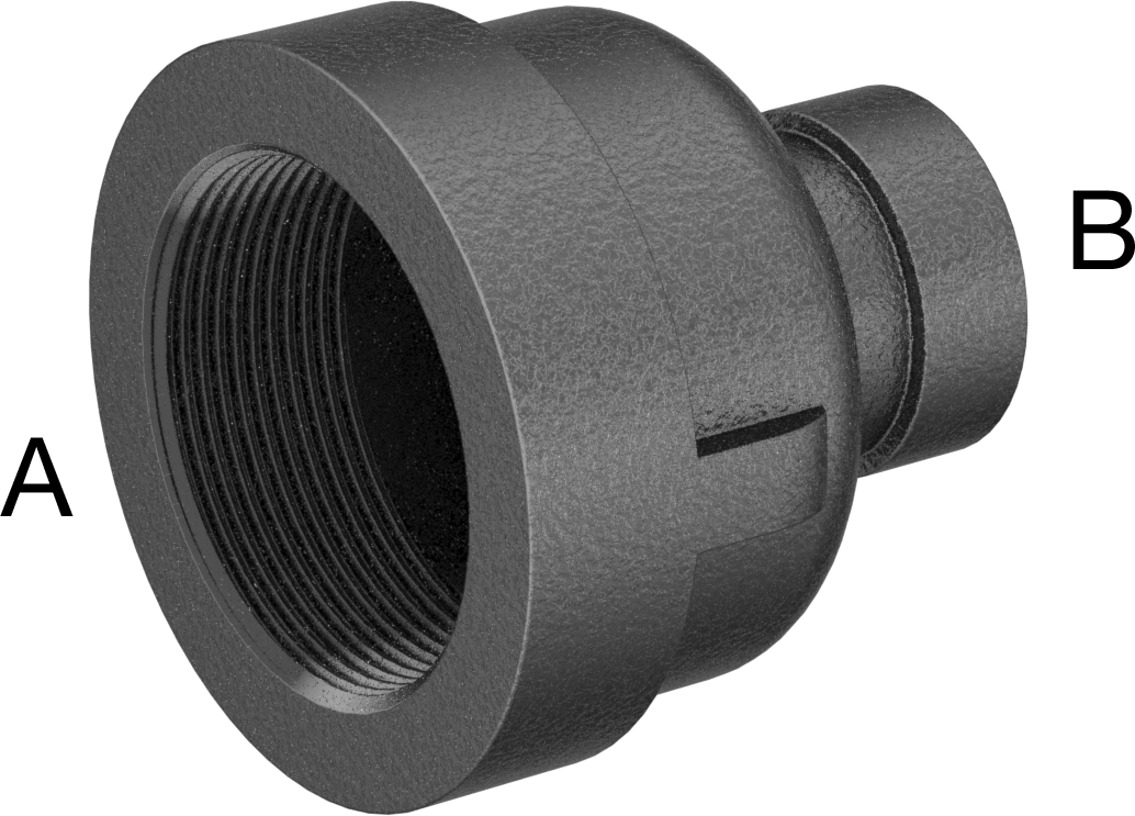 Orta Basınçlı Demir Boru Bağlantı Parçası, Düz Redüktör, 2 x 3/4 NPT Dişi