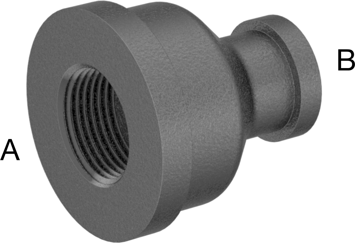 Orta Basınçlı Demir Boru Bağlantı Parçası, Düz Redüktör, 1-1/4 x 1/2 NPT Dişi