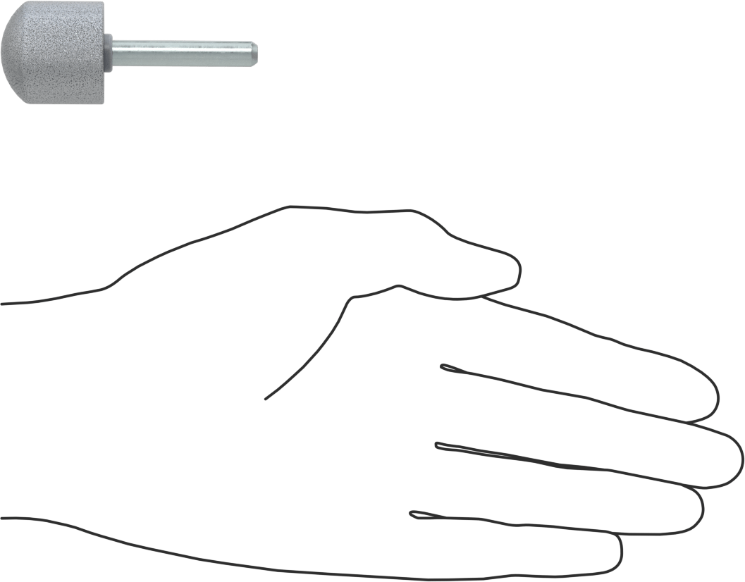 Naylon Örgü Yastıklı Zımpara Ucu, 1/4“ Çap x 1-1/2” Uzunlukta Şaft, Şekil No. A21, Kaba