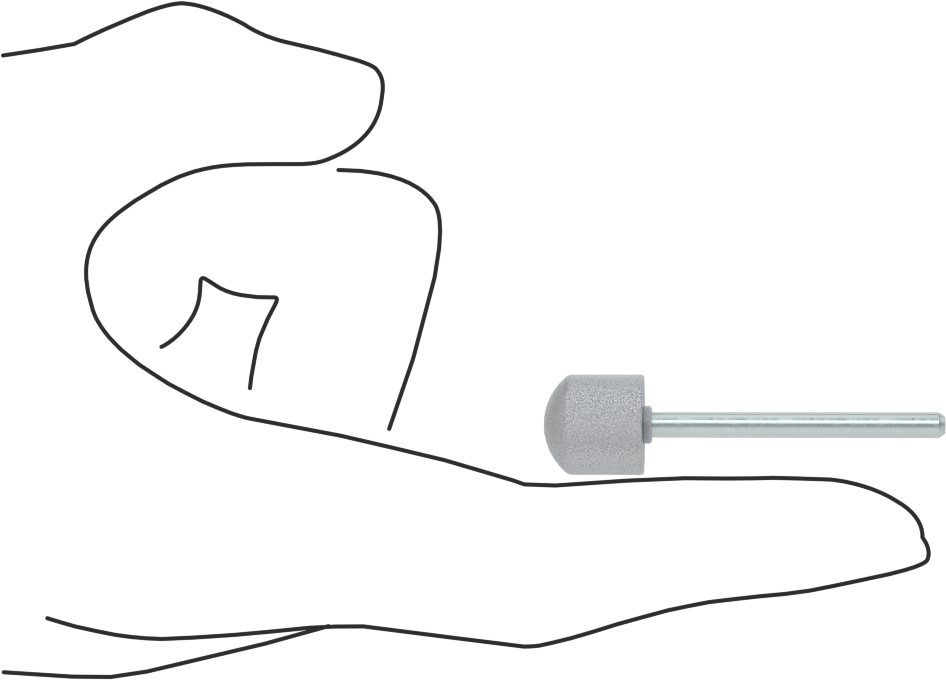 Naylon Örgü Yastıklı Zımpara Ucu, 1/8“ Çap x 1-1/2” Uzunlukta Şaft, Şekil No. B90, Orta