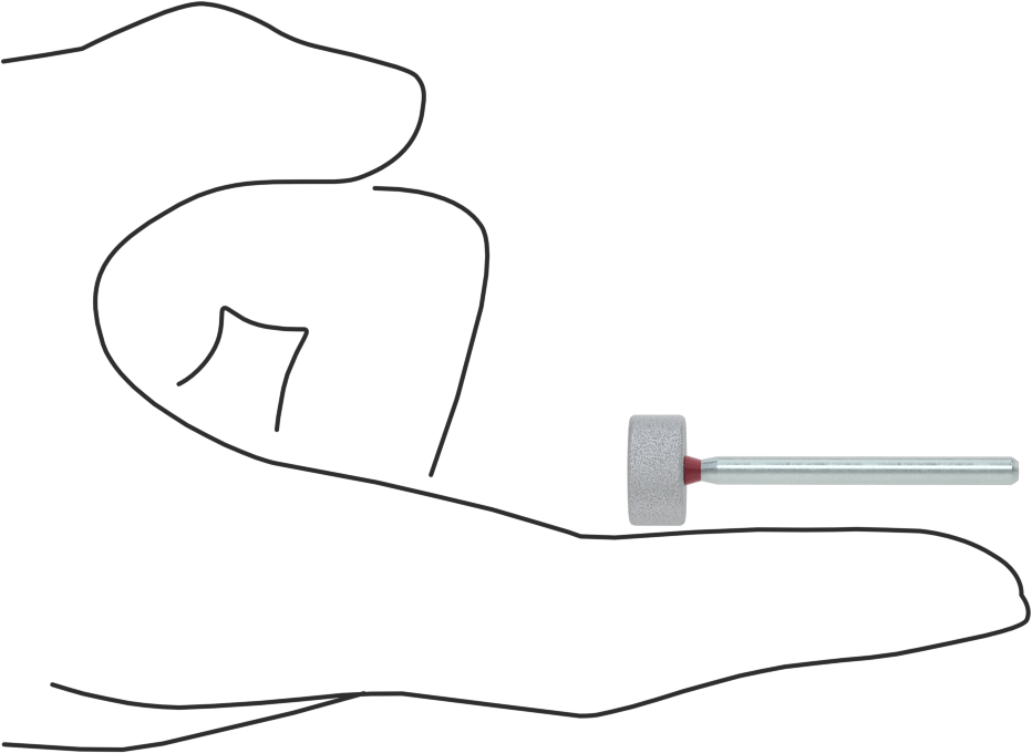 Naylon Örgü Yastıklı Zımpara Ucu, 1/8“ Çap x 1-1/2” Uzunlukta Şaft, Şekil No. W183, Orta