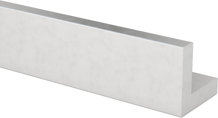 Eloksallı Mimari 6063 Alüminyum 90 Derece Açı, 1/4" Duvar Kalınlığı, 1“ Yüksek x 1” Dış Genişlik, 2 Ayak Uzunluk
