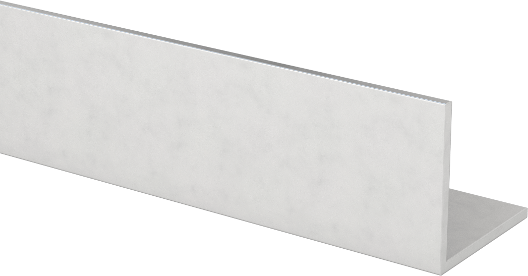Eloksallı Mimari 6063 Alüminyum 90 Derece Açı, 1/8" Duvar Kalınlığı, 2“ Yükseklik x 2” Dış Genişlik, 6 Fit Uzunluk