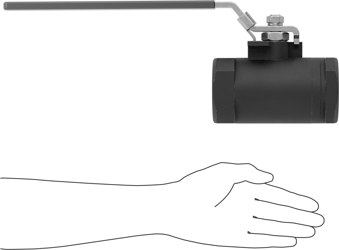 Yakıt için Çelik Gövde Açma/Kapama Vanası, Grafit Conta, 2 NPT Dişi, 3600 PSI @ 100°F Maksimum