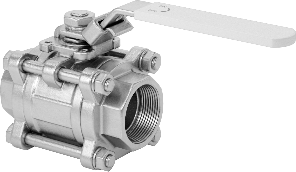 316 Paslanmaz Çelik Kolay Bakımlı Açma/Kapama Valfi, Kilitlenebilir Tutamak ile, PTFE Yuvası, 1-1/2 NPT Dişi