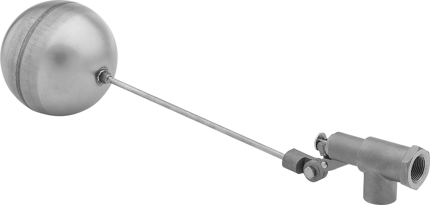 Yiyecek ve İçecek için Şamandıralı Vana, Floroelastomer Conta, 1/2 NPT Dişi Giriş x Çıkış